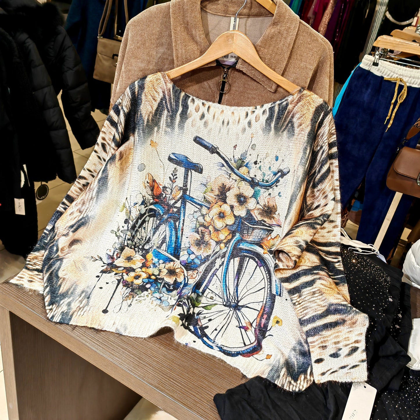 Pullover mit Fahrrad-Motiv