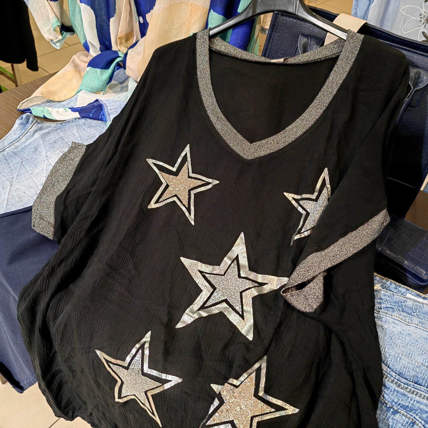 Sternen Viskose Shirt