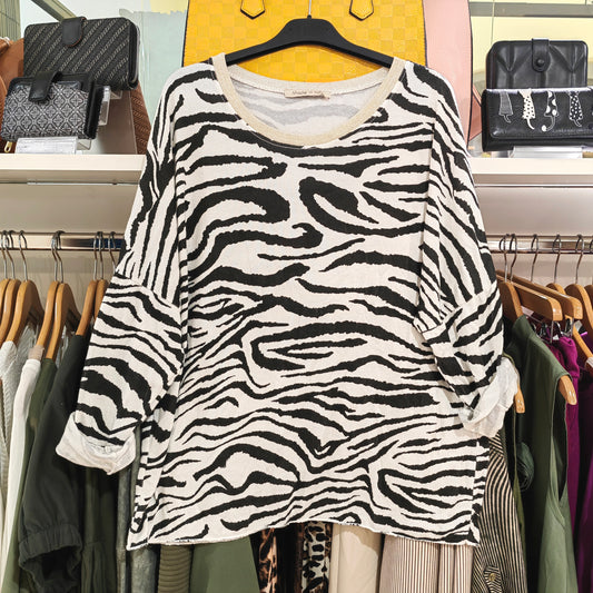 Langarm-Shirt mit Zebra-Muster