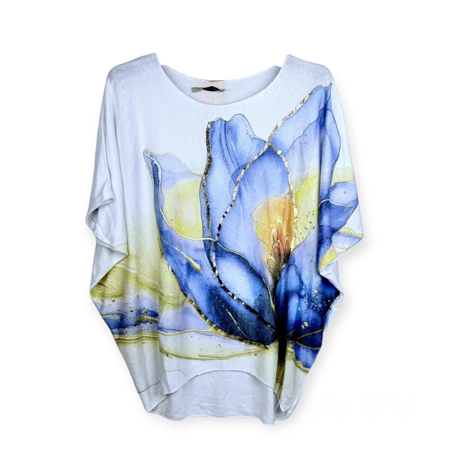 Viskose Shirt mit Blumen Motiv